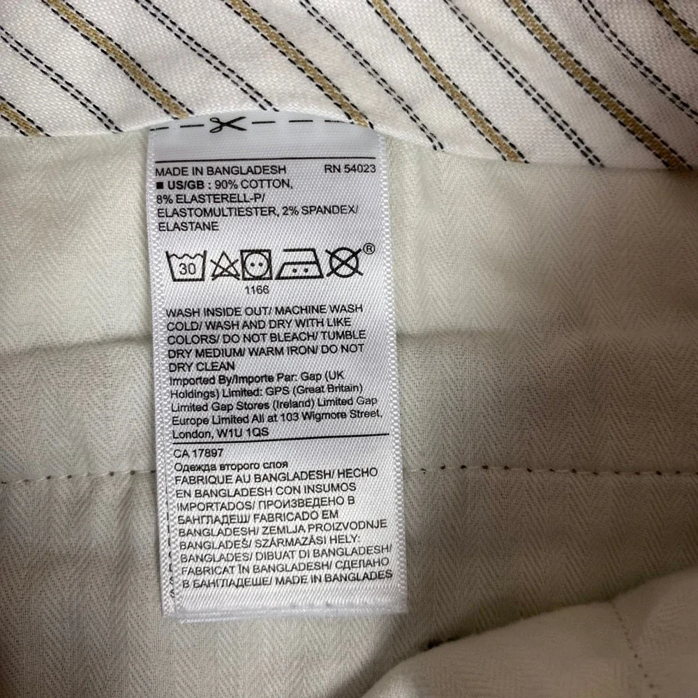 Banana Republic Aiden Slim Fit Stretch Chino Pants Mens 34 Khaki Tan